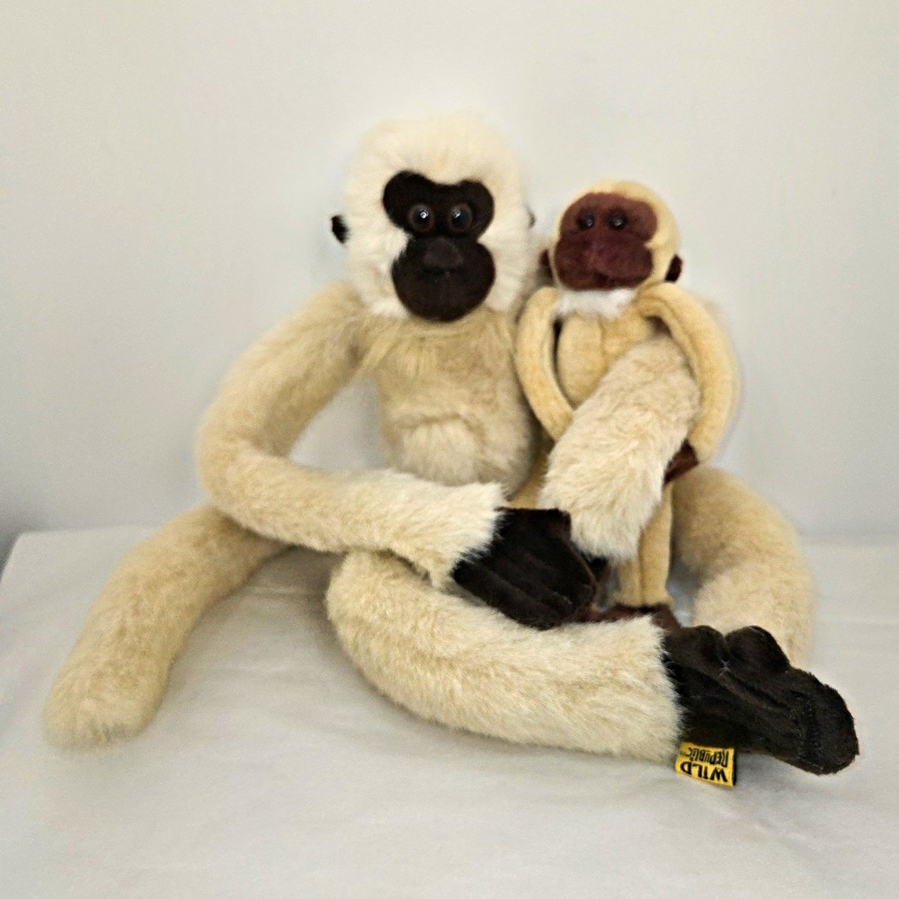 Wild Republic Sudha & Ikshu Langur Monkey Plush Stuffed Animal w/ Tags 1999